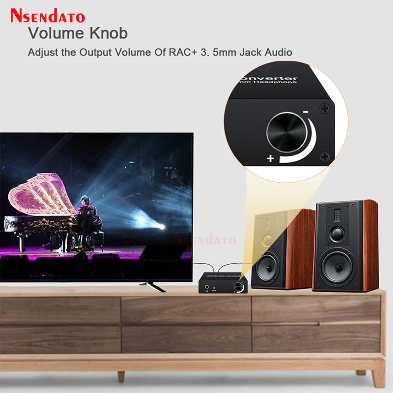 Adaptador de Conversor e Decodificador de Áudio Óptico para Rca Digital de Áudio 5.1ch para Dolby Ac3 a 2.0ch Coaxial Conversor 192khz Dac Dts 3.5mm - Image 5