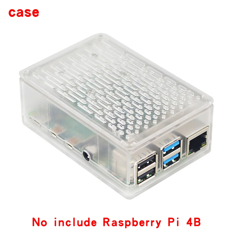 clear case Raspberry Pi 4 Модель B ABS чехол двойного назначения оболочка с охлаждающим вентилятором для Pi 4B чехол также совместим с сенсорным экраном 3,5 дюйма - Цвет: clear case