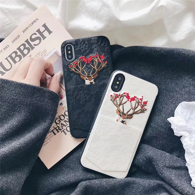 Роскошный бутон шелковой текстуры Milu Олень чехол для телефона для iphone 11 11 Pro Max XR XS Max X 6 7 8 Plus полное заднее покрытие с карманом