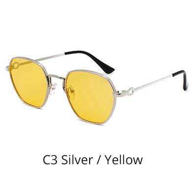 C3 Silver - Yellow Ralferty, женские солнцезащитные очки, цветные линзы, желтые, розовые, солнцезащитные очки, UV400, оттенки для женщин, Zonnebril Dames J9171 - Цвет линз: C3 Silver - Yellow