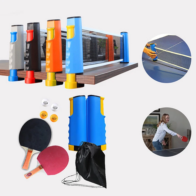 

Portable Table Tennis Net Racket Set 72 Inches Max Telescopic Net Rack With 1Pair Table Tennis Paddle 4PCS Balls Kit
