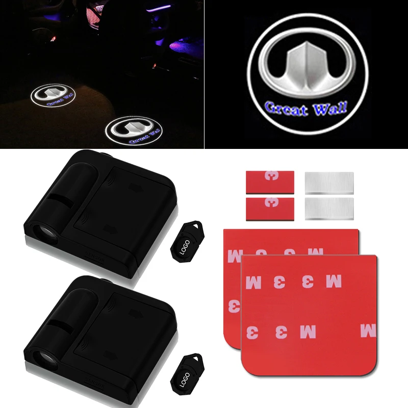 2PCS wireless Led car door welcome Laser projector ghost shadow lights For Great Wall Hover H5 H6 CUV H3 A21 M2 C50 | Автомобили и