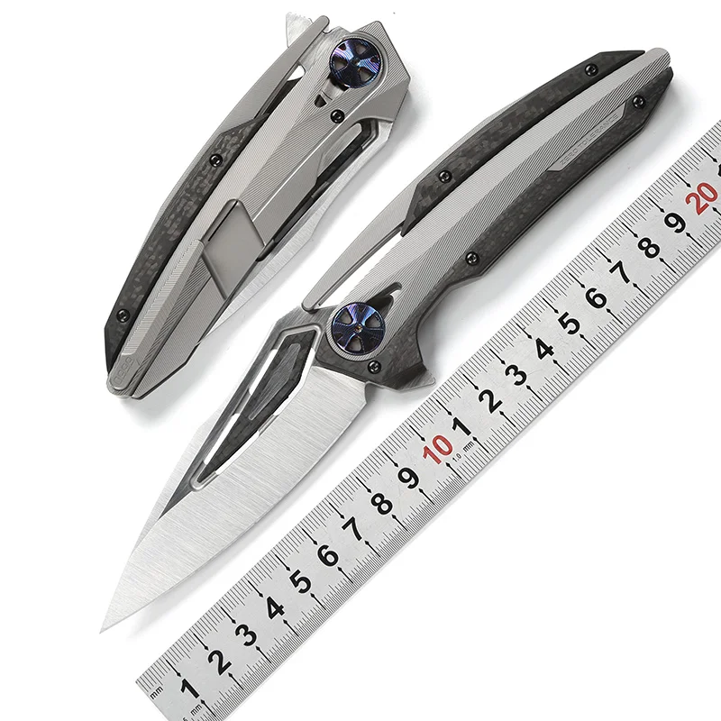 Тактический складной нож DICORIA ZT0999 KVT с подшипником M390 CF + титановая ручка для