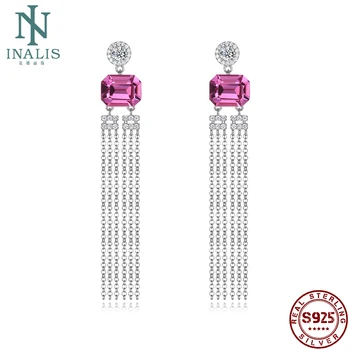 

INALIS 2018 New Arrival Fashion Tassel Crystal Earrings 925 Sterling Silver Crystals from Swarovski Dangle Earrings for Women