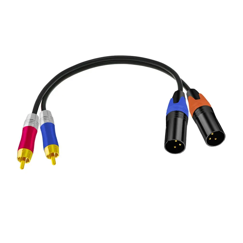 1 м 30 см 2RCA Штекерный аудиокабель RCA в двойной XLR Женский кабель Cannon AUX шнур для