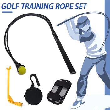 

Hot Golfs Rope Swing Training Sticks Aid Combo Set Strength Flexibility Tempo Training Swing Correcting Tool for Beginers N6