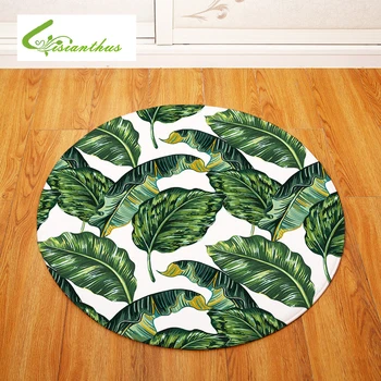 

Tropical Plant Printed Round Carpet For Living Room Computer Chair Area Rug Children Play Tent Floor Mat Cloakroom Rug