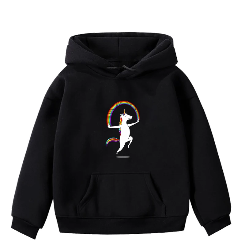 Hoodies 8 New Winter Toddler Kids Boy Girl Hoodie Unicorn Print Baby Sweatshirt Tops Clothes Roupa Infantil Black Fashion Moletom Infantil - Color: Hoodies 8