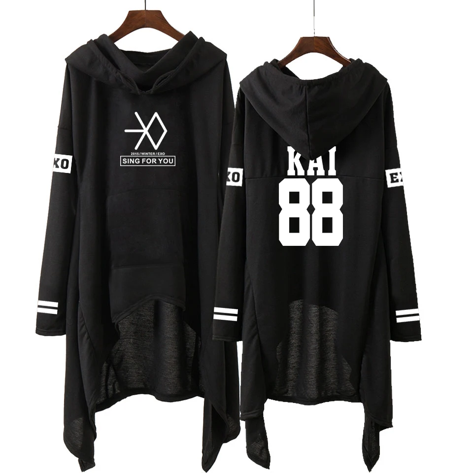 EXO модные корейские EXO DO LAY SE HUN KAI SING FOR YOU EXO толстовки Свободная юбка для женщин Harajuku толстовки для девочек пуловеры S-XXL