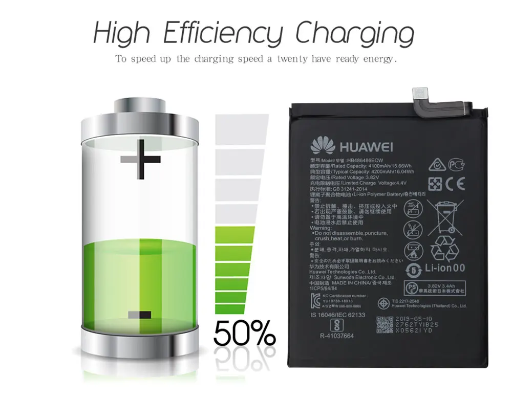 Hua Wei сменный аккумулятор для телефона HB486486ECW 4100/4200 мАч для huawei P30 Pro mate 20 Pro настоящий аккумулятор для телефона+ Инструменты