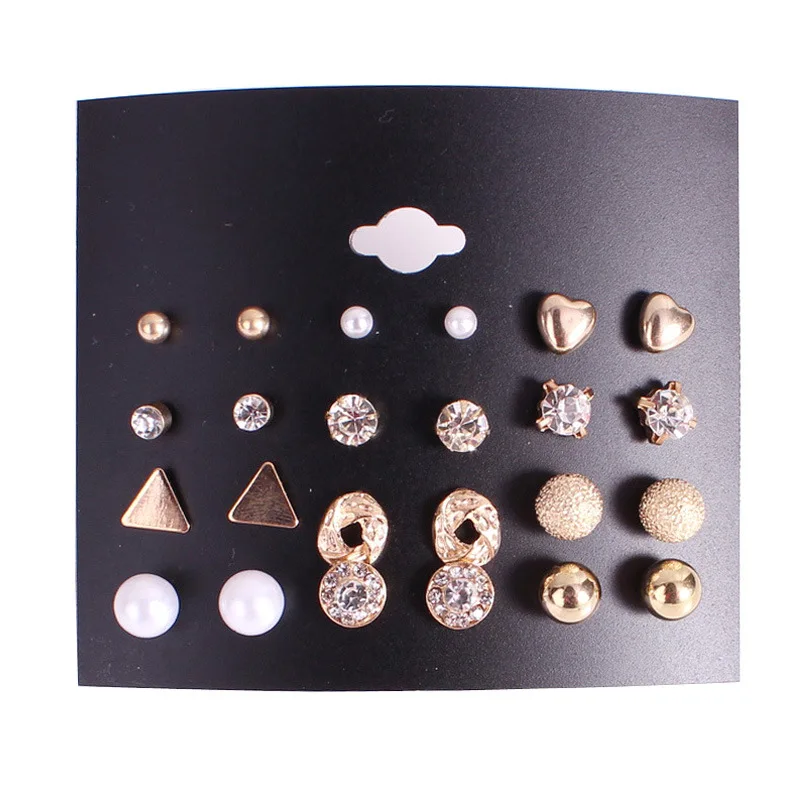 Европа и США горячая Распродажа простые модные креативные серьги с кристаллами 12