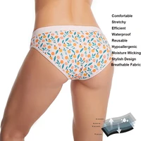 3Pcs Teen Girls Period Underwear Absorbent Menstrual Panties 4 Layer Leak-Proof Organic Cotton Protective Briefs for Women 2