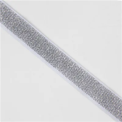 silver on white Резинка 15 мм эластичная лента Elastico Para Costura кутюр Elastiek Voor Naaien аксессуары для украшения свадебной одежды - Цвет: silver on white
