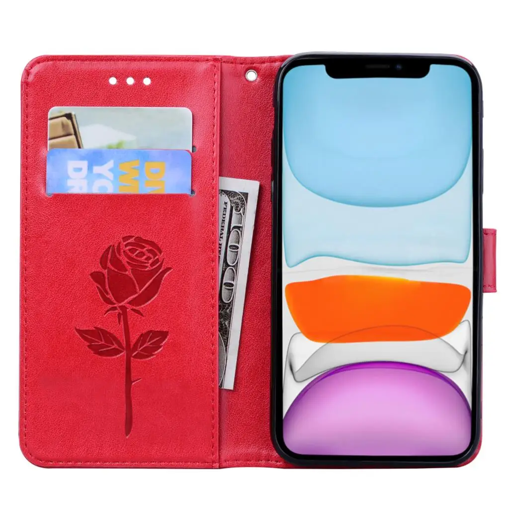 Кожаный чехол-книжка с бумажником для iPhone 11 Pro XS Max XR X, мягкий чехол-книжка из ТПУ для iPhone 7, 8, 6, 6S Plus, 7 Plus, 8 Plus, 5, 5S, SE, чехол