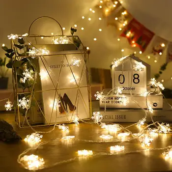 

LED Snowflake String Lights For Christmas Tree Halloween Home Party Wedding Birthday Curtain Bedroom New Year Decoration