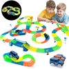 Magical Glowing Track Racing Cars with Colored Lights DIY Assembly Flexible Racing Bend Rail Track Car Toys for Children 1