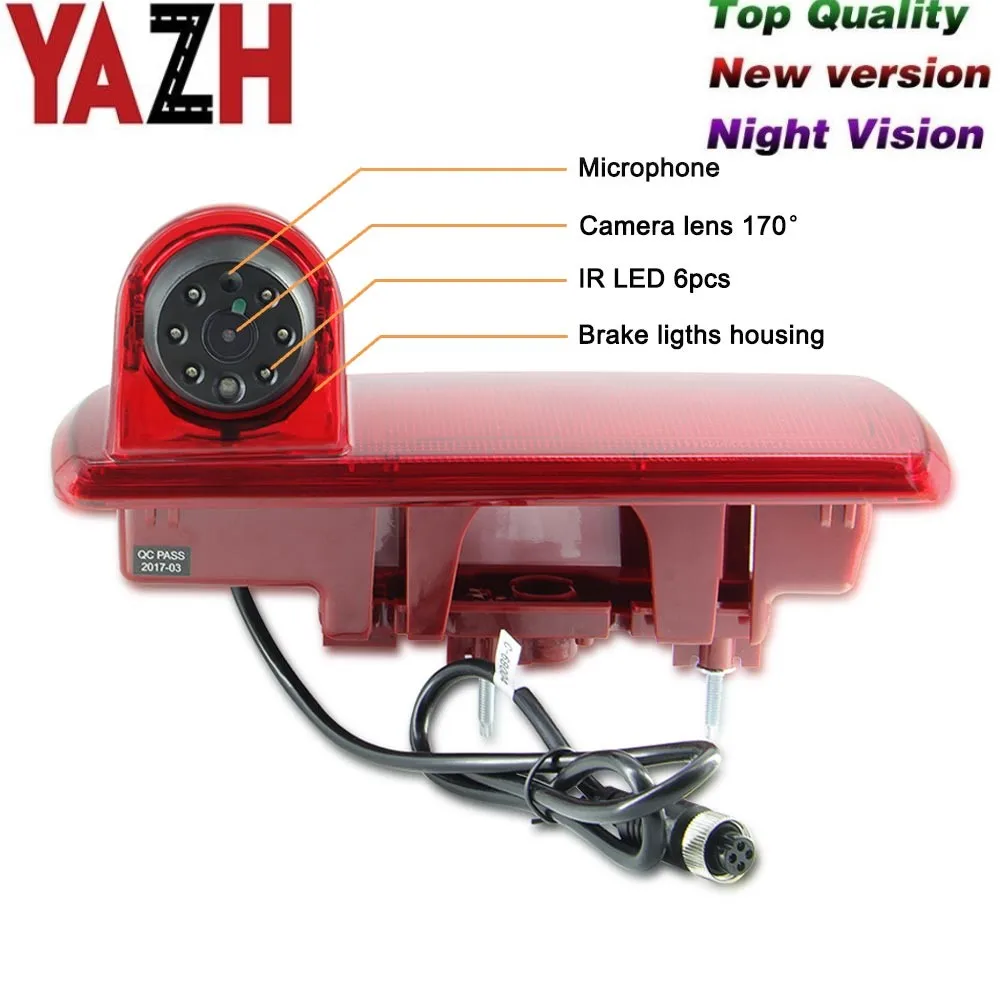 

YAZH Car Brake Light Rear View Reverse Back Up Parking Camera for Opel Vauxhall Vivaro Renault Trafic HD Night Vision Waterproof