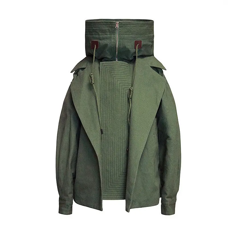Индивидуальный дизайн, военная куртка для женщин, Осень-зима, хлопковое Стеганое пальто с капюшоном, модные куртки с воротником-стойкой, пальто для мужчин f245 - Цвет: army green style1