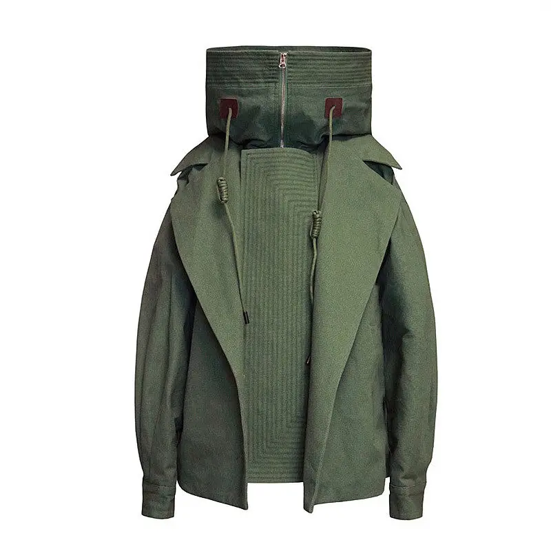 army green style1 Индивидуальный дизайн, военная куртка для женщин, Осень-зима, хлопковое Стеганое пальто с капюшоном, модные куртки с воротником-стойкой, пальто для мужчин f245 - Цвет: army green style1