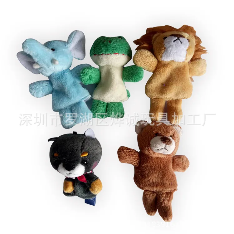 Животные пальчиковые плюшевые тканевые игрушки DIY Finger wan ou chuang Story Toy