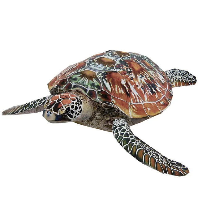 Green Sea Turtle Folding Handmade Origami Art Mini Cute 3D Paper Model Papercraft Marine Animal DIY Kids Adult Craft Toys QD-094 1