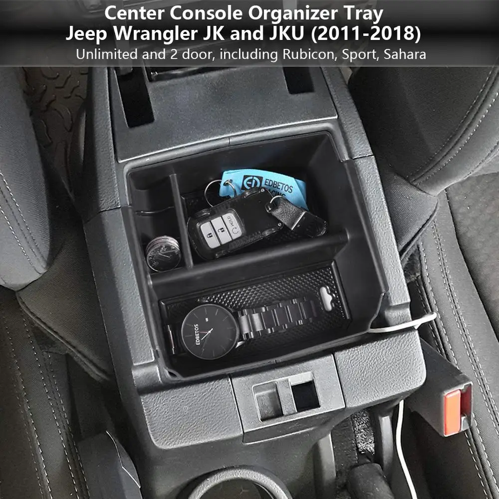 Центральная консоль Органайзер лоток для Jeep Wrangler JK и JKU 2011- подлокотник вторичный бардачок Wrangler аксессуары контейнер