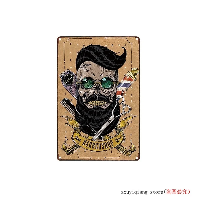 Barber Shop Poster Wall Sticker Metal Tin Sign Bar Pub Cafe Home Man Cave Vintage Wall Decor