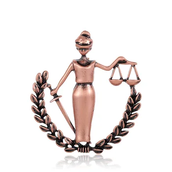 

Blucome Rose Gold Peace Women Brooch Pins Alloy Legal lawyer Badge Collar Clip HIjab Pins Suit Coat Wheat Ears figure Brooches