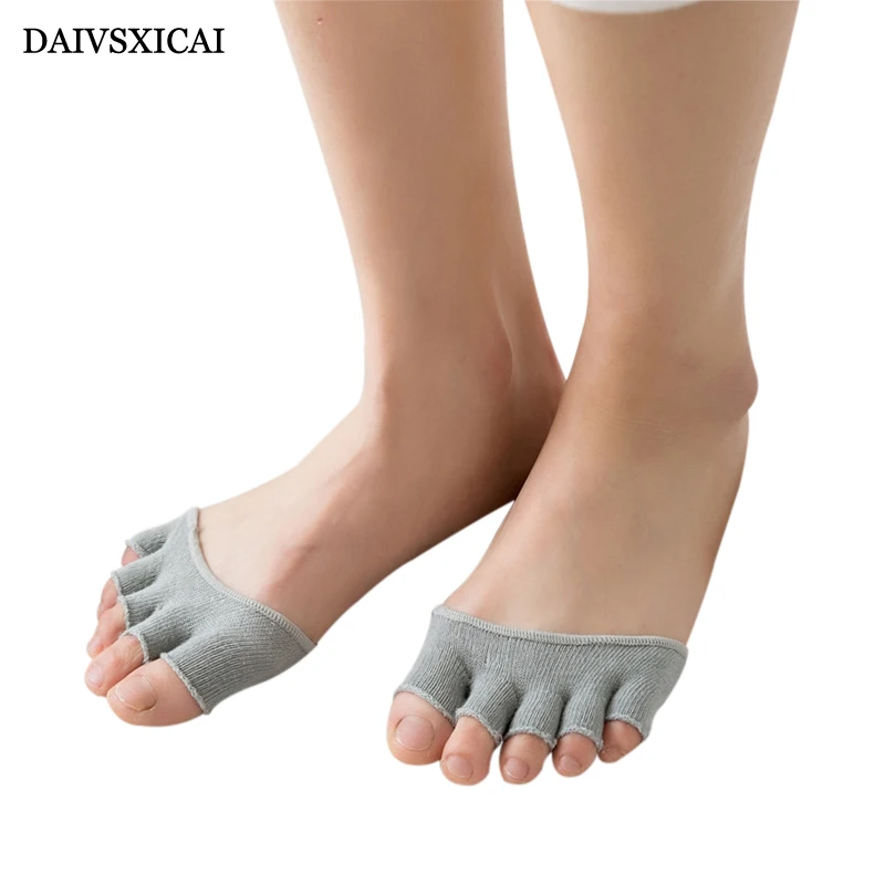 2 пара/лот = 4 штуки, летние носки с пятью пальцами, женские хлопковые носки с острым носком, невидимые женские носки
