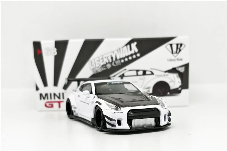 1: 64 Мини GT LB работает 2,0 Nissan GTR R35 Тип 2 белый LHD литье под давлением модель автомобиля