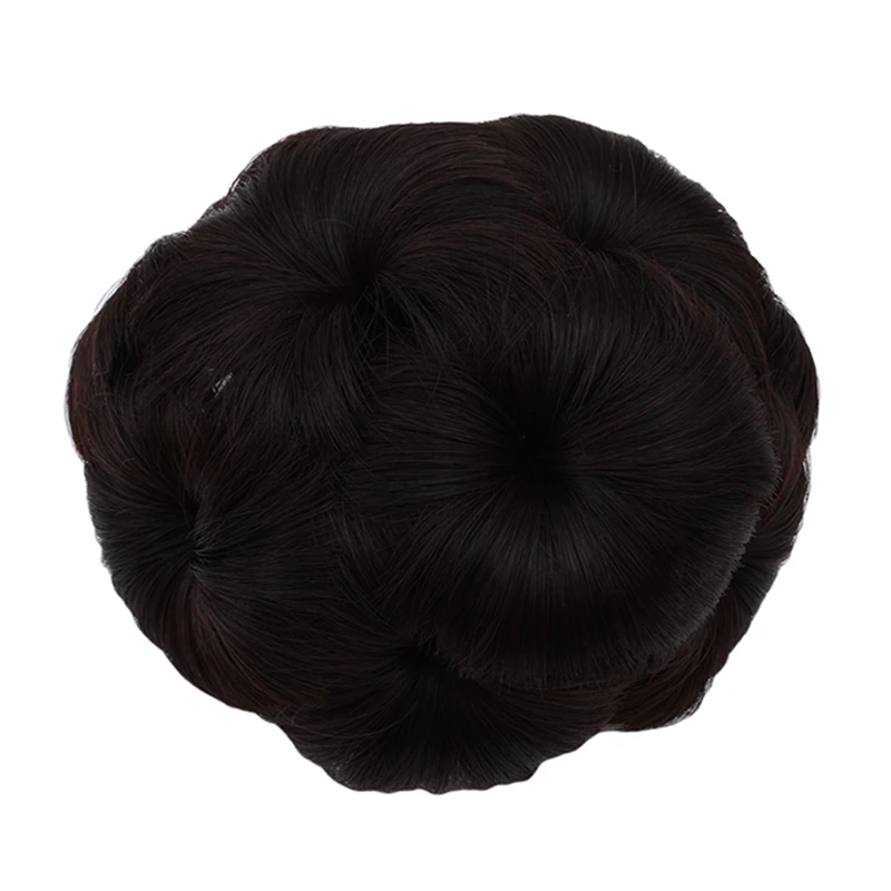 

Women Natural Curly Chignon Clip In Plastic Comb Elastic Bride Donut Bun Synthetic Hairpieces High Temperature Fiber Hair 1PC