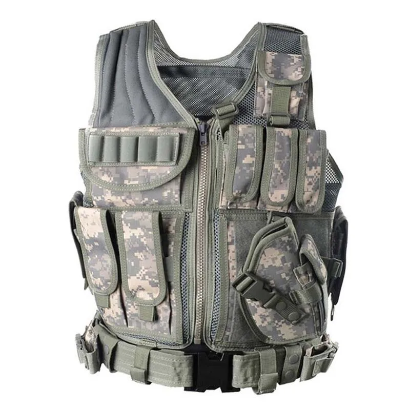 ACU Тактический Жилет Molle, армейский боевой военный жилет, военный снаряжение, наружный страйкбол, пейнтбол, спортивный Защитный Бронежилет - Цвет: ACU