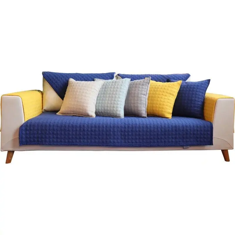 

Four Seasons Pure Cotton Sofa Cushion Solid Color Northern European-Style Sofa Pad Modern Anti-slip Cotton Fabric Sofa Cushion C
