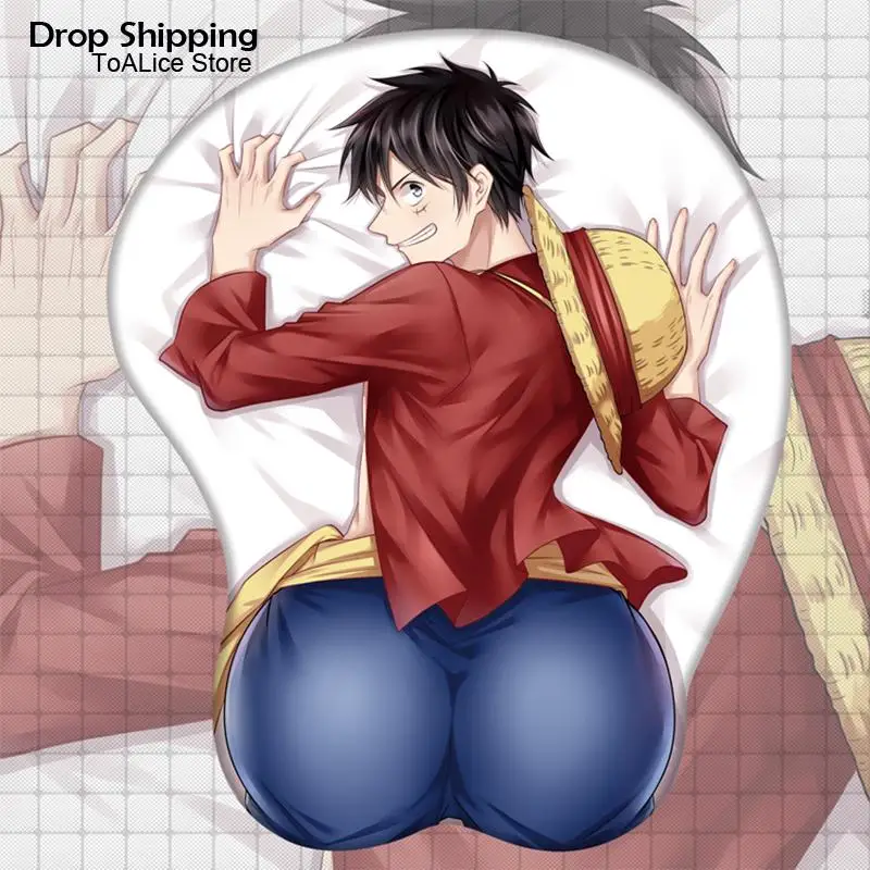 Цельный коврик для мыши Luffy Roronoa zora 3D Аниме мужской с большой ягодицей Otaku