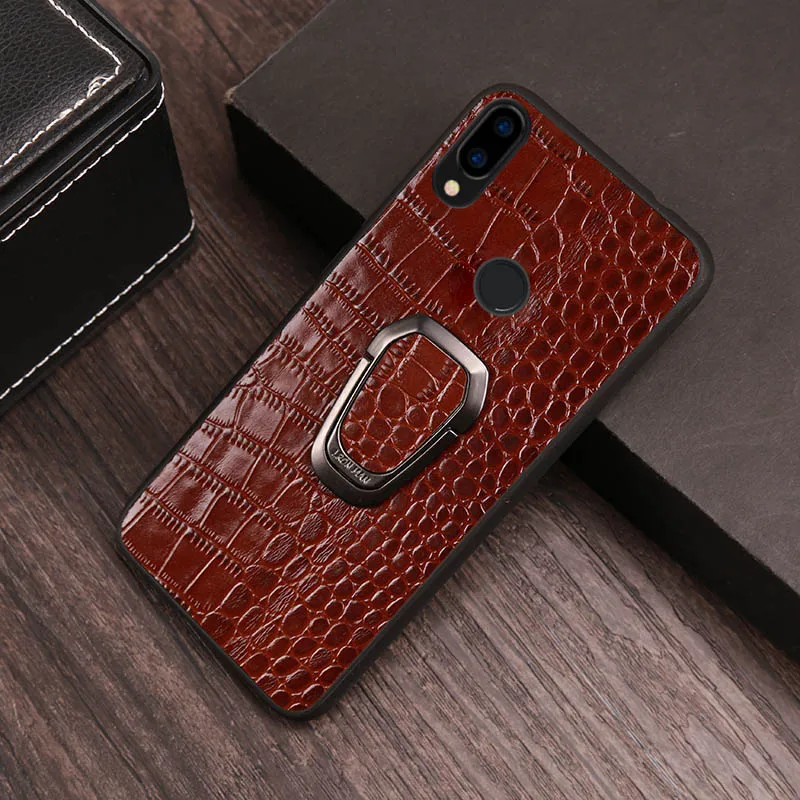 Brown Роскошный чехол для телефона для huawei P10 P20 P30 Коврики 10 20 Pro lite чехол Y9 P smart чехол для карт и узором «крокодиловая кожа» для Honor 8 8X9X10 20 - Цвет: Brown