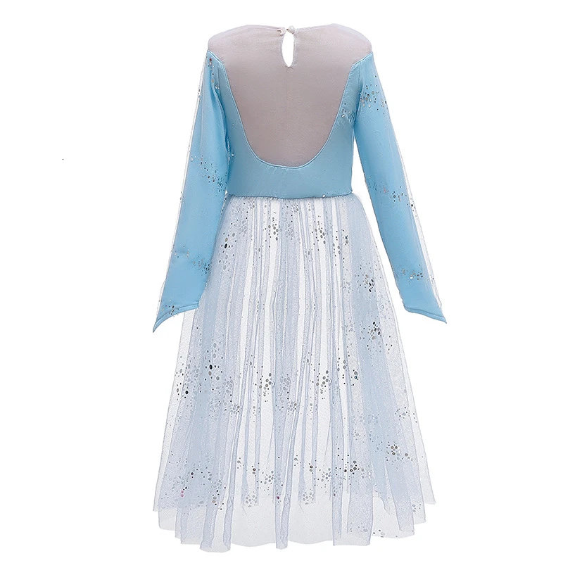 Новое платье для девочек, одежда Холодное сердце 2 принцесса Аиша комплект Рождество Косплей Эльза День Рождения Вечеринка небесно- голубое платье принцессы От 4 до 12 лет