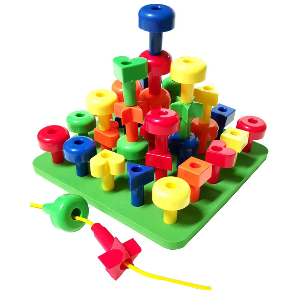 stacking peg board toy set