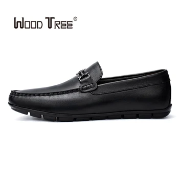 

WOODTREE Leather Pea Shoes Men's Slippers Fashion Hot Sale Retro Leather Shoes Lightweight Soft