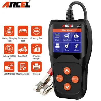 

12V Car Battery Tester Ancel BA201 OBD2 220Ah 2000CCA Health Voltage Test Battery Health Car Quick Cranking Car Diagnostic Tool