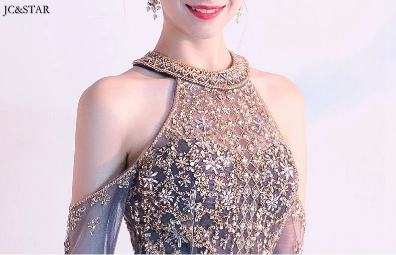 Vestido de festa para casamento, новинка, кружевное платье с кристаллами, рукава-трубы, золотое, темно-синее, сексуальное, Русалка, gaun pesta dewasa, роскошное, sukienka d