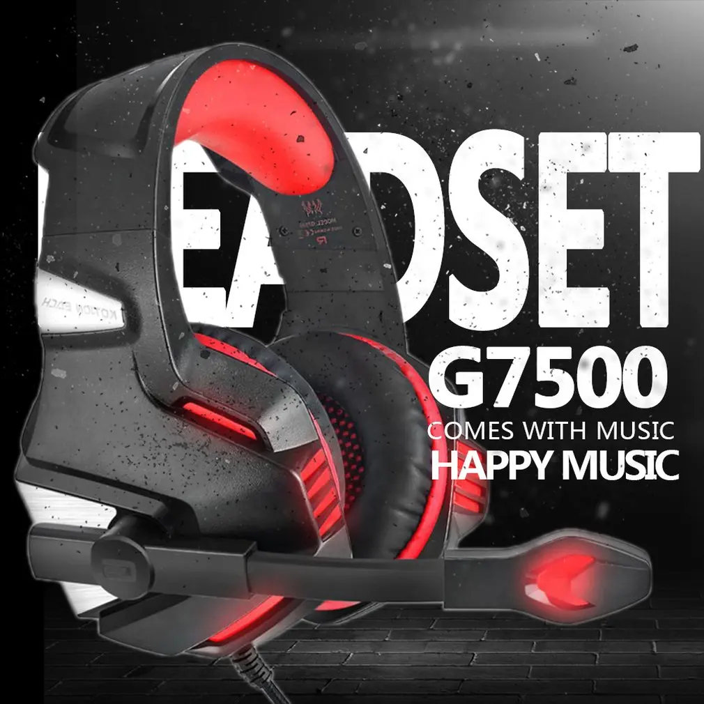 Удобная для кожи Вибрация G7500 PC игровая Проводная гарнитура для компьютерных игр с микрофоном для ПК Настольная двойная вставка