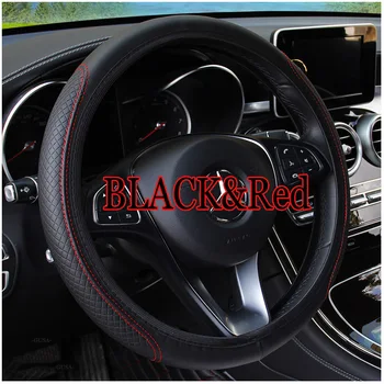 

Leather car steering wheel Cover for Volkswagen VW Touareg 2011-2017/dedicated Steering-Wheel Handlebar Braid