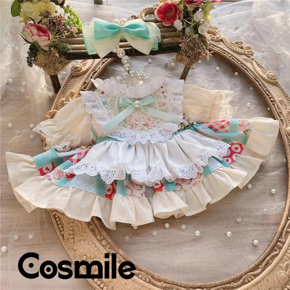

Cosmile Bow Pastoral Outfit Idol Star Clothes Skirt Cosplay Fit For 15cm 20cm Doll Toy C XM