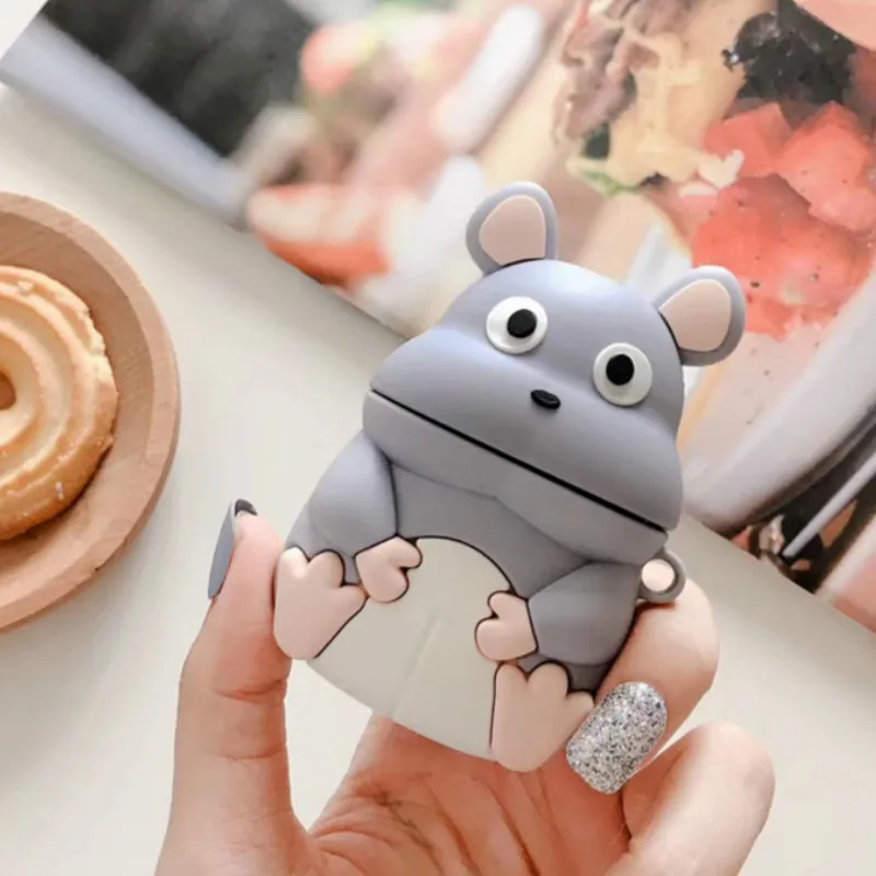 761 3D чехол для наушников для AirPods, чехол, мультяшный мягкий силиконовый милый чехол для Apple Air pods 2, чехол для Earpods, чехол, ремешок для наушников - Цвет: 761