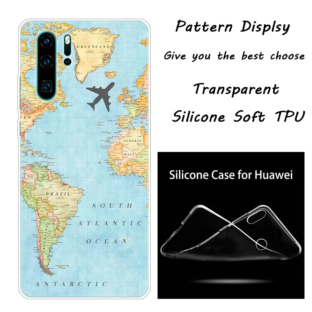 005 Роскошный мягкий силиконовый чехол карта мира путешественника для huawei NOVA 3 3i 5 5i P20 P30 Pro P9 P10 P8 Lite P Smart Z Plus чехол - Цвет: 005