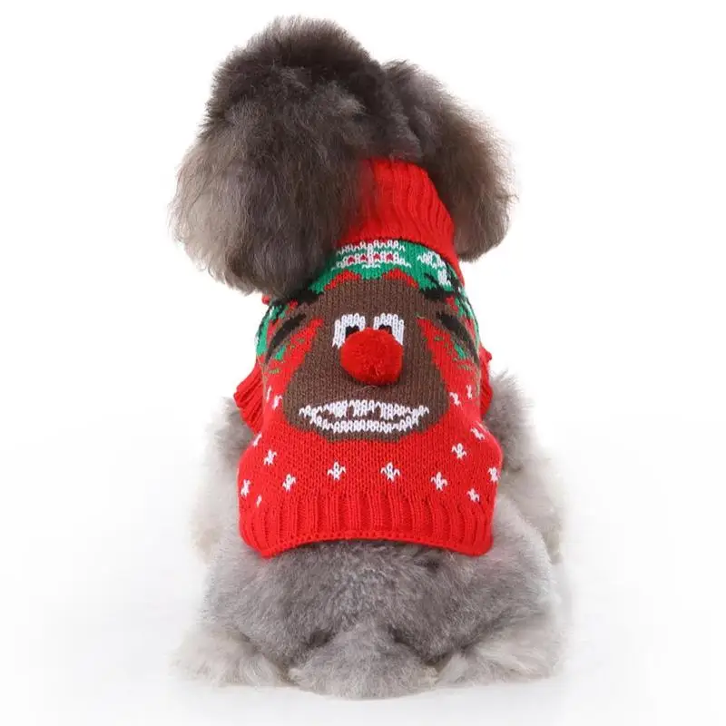 1PC Christmas Dog Sweater Small Dog Clothes Puppy Sweater For Pet Dog Knitting Crochet Cloth Christmas Dog Sweater Decoration