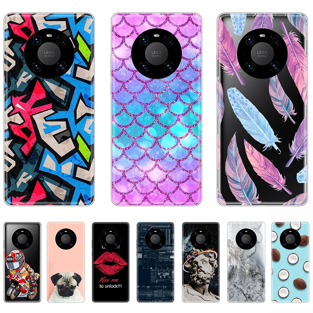 

Case for Huawei Mate 40 Mate40 Pro+ Silicon Transparent Soft Tpu Shell Case Full protection Shockproof Fundas Coque Etui Bumper