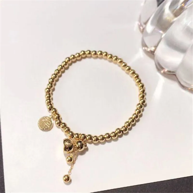 YUN RUO Good Fortune Calabash растягивающийся браслет для женщин подарок на день рождения розовое золото цвет мода Titainum сталь Ювелирные изделия никогда не выцветает