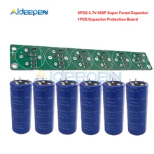 6 шт./компл. сверх яркий конденсатор 2,7 V 650F 4 Pin 2.7V650F супер конденсатор с защитной платой для Автомобильная стереоколонка батареи