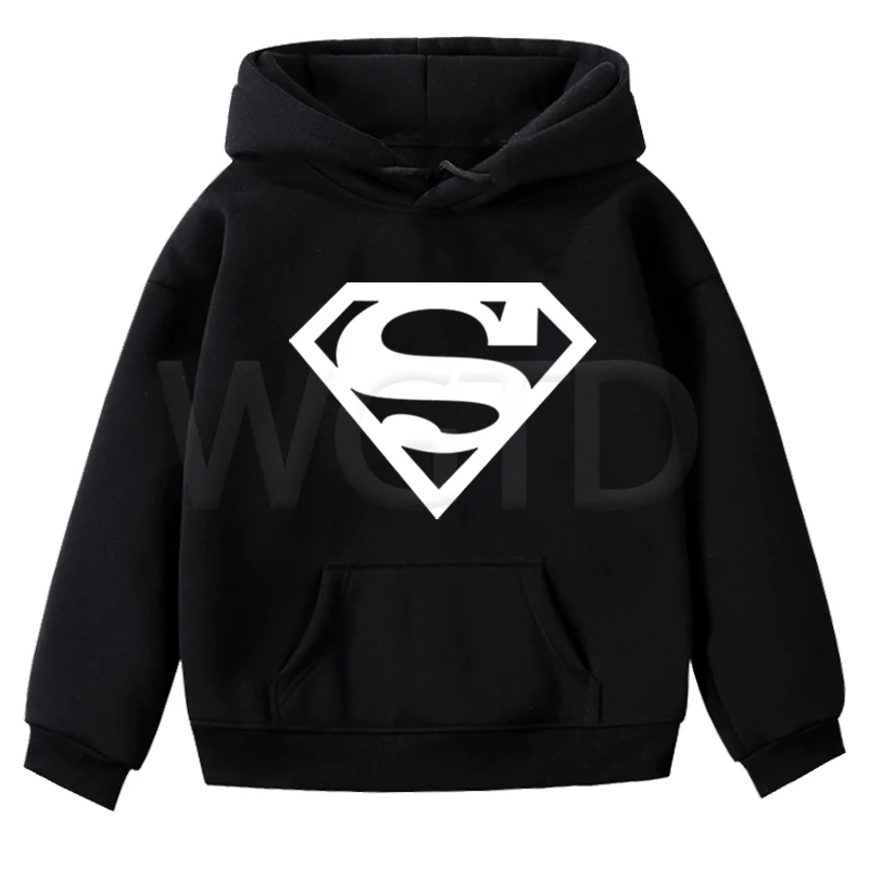 Hoodies 2 Новинка года; куртка супермена с капюшоном для мальчиков и девочек; повседневные зимние теплые толстовки для малышей; крутые детские толстовки; флисовый пуловер - Цвет: Hoodies 2